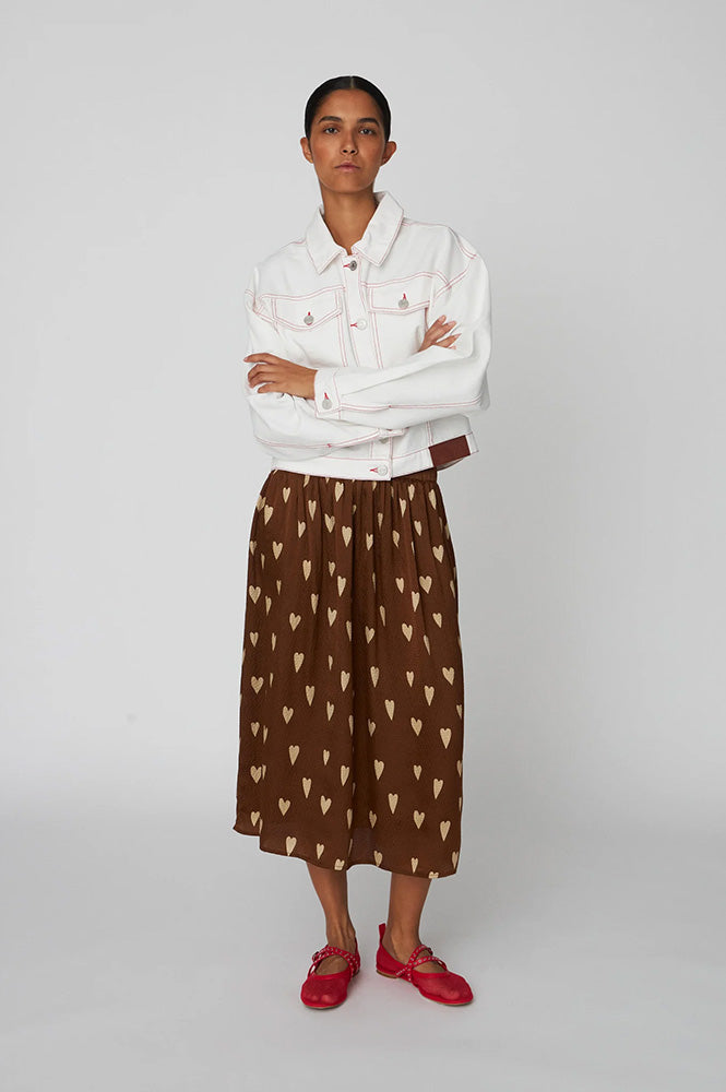 Stella Nova Heart Prink Silk Skirt
