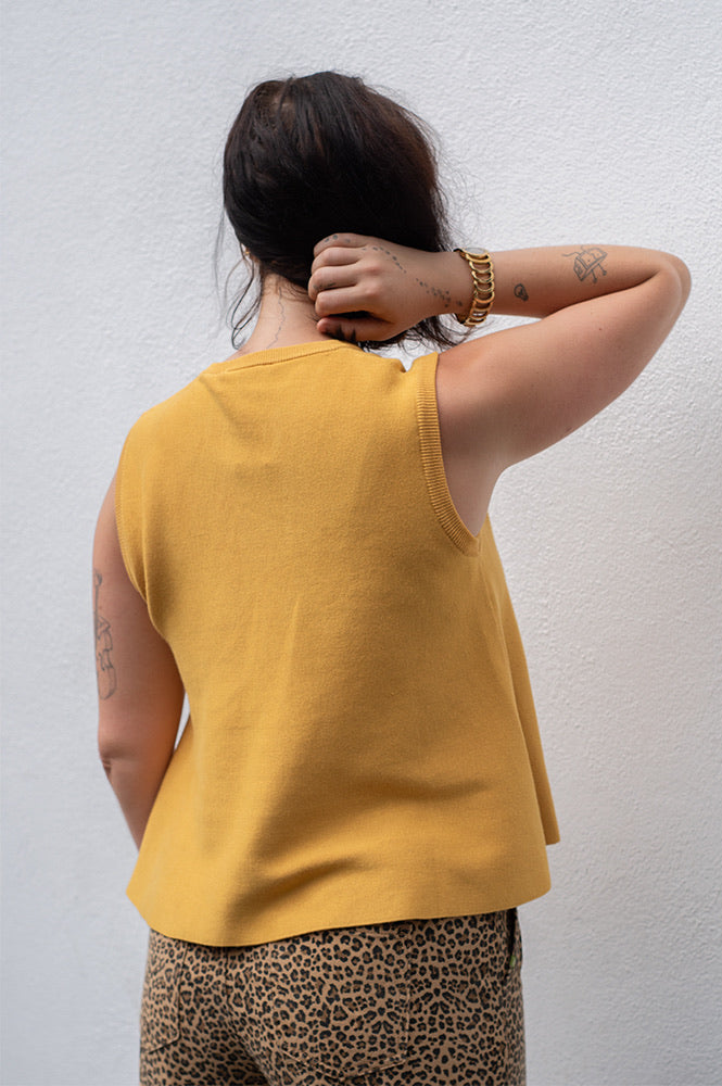 Compania Fantastica Yellow Knit Top