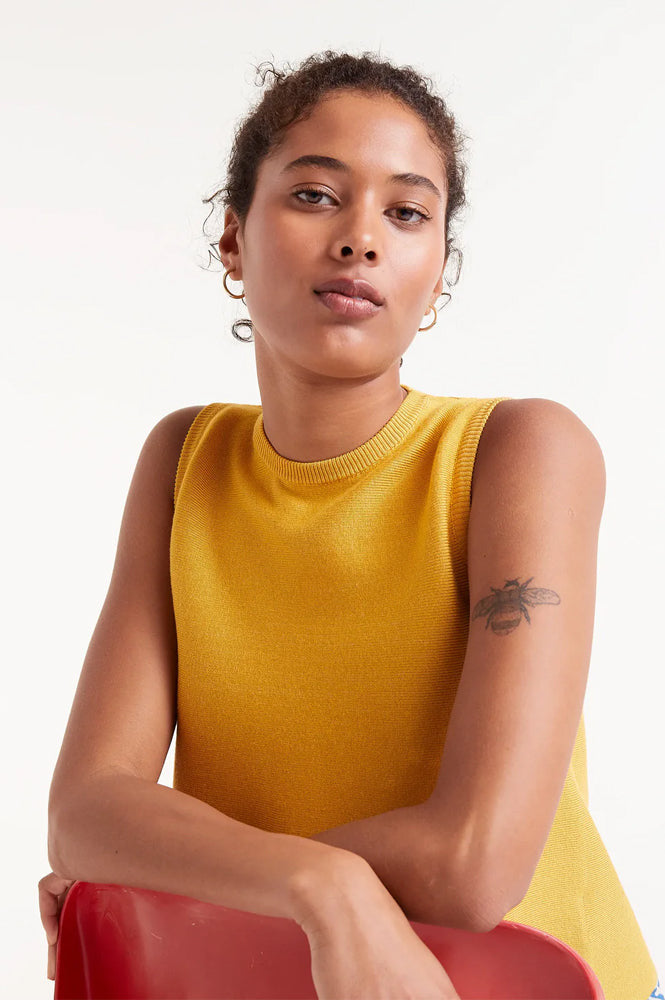 Compania Fantastica Yellow Knit Top