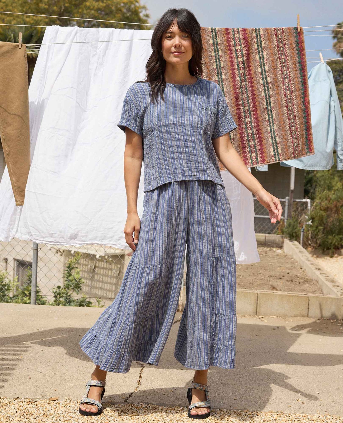 Tate Double Weave Palazzo Pant