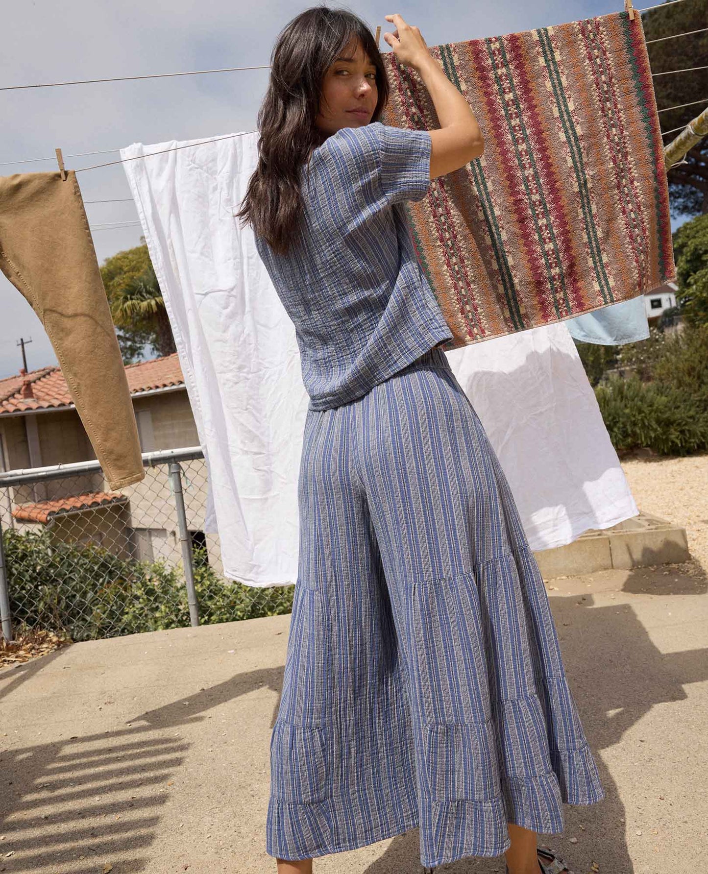 Tate Double Weave Palazzo Pant
