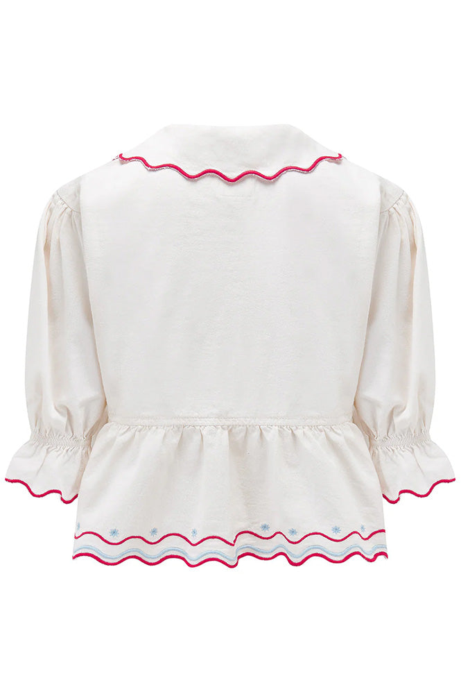Seventy + Mochi Ana Tie Front White Blouse