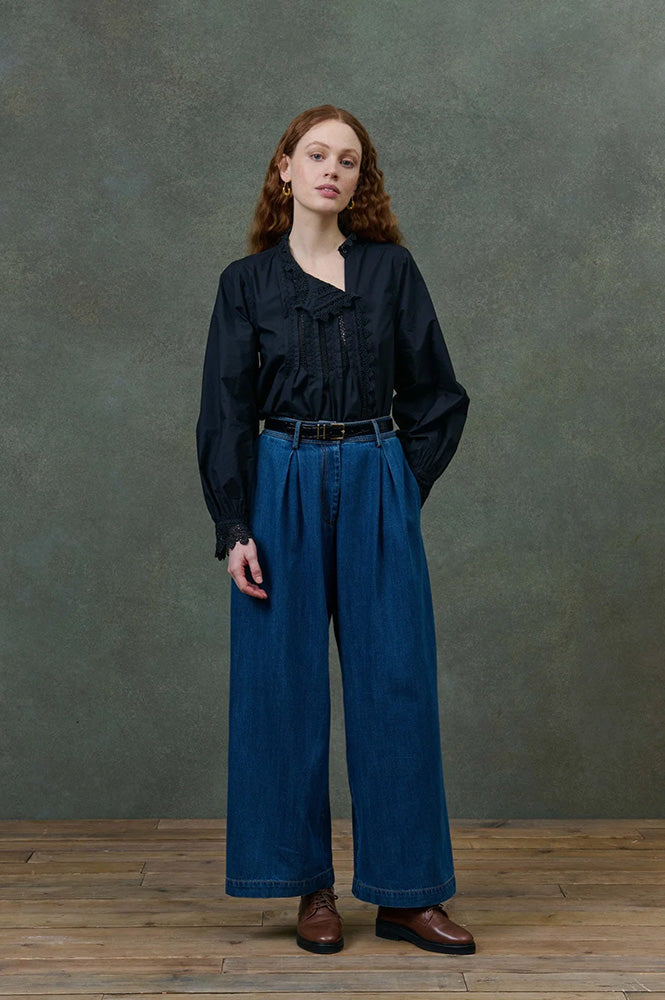 Louise Misha Agathe Black Blouse