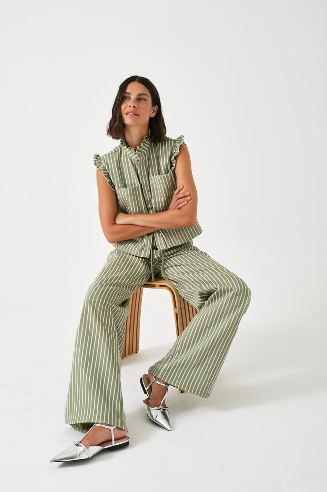 Seventy + Mochi Blake Vintage Moss Stripe Jeans