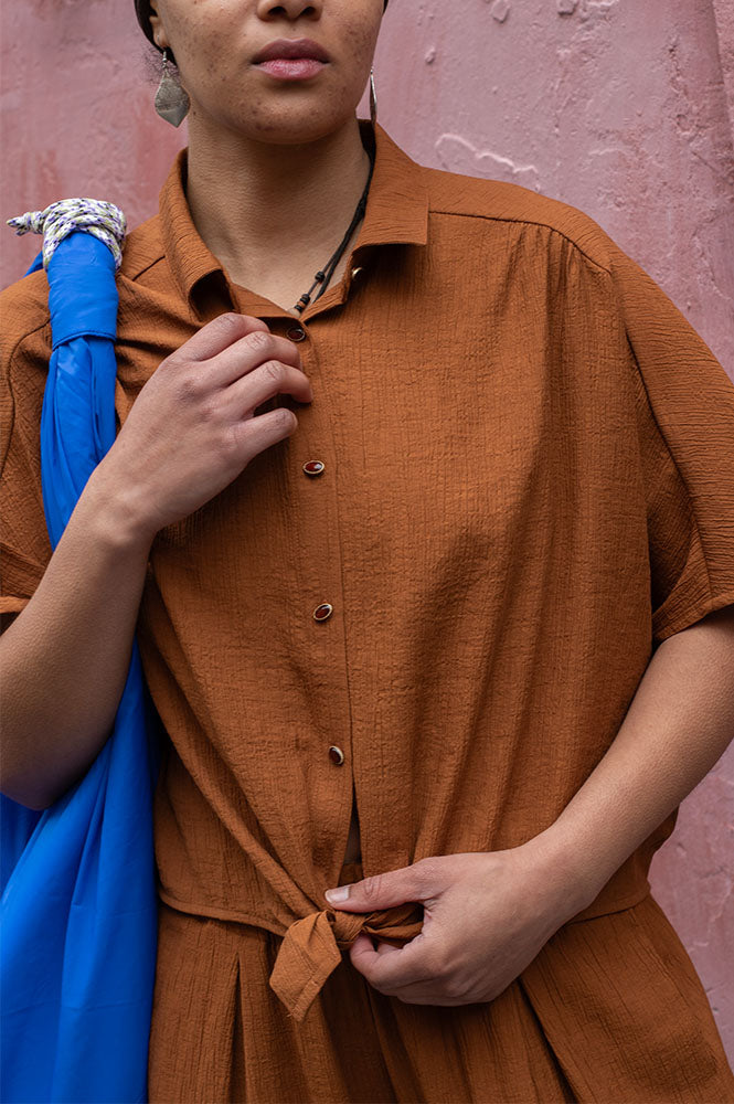 Sessùn Alfassa Caramel Tie Shirt