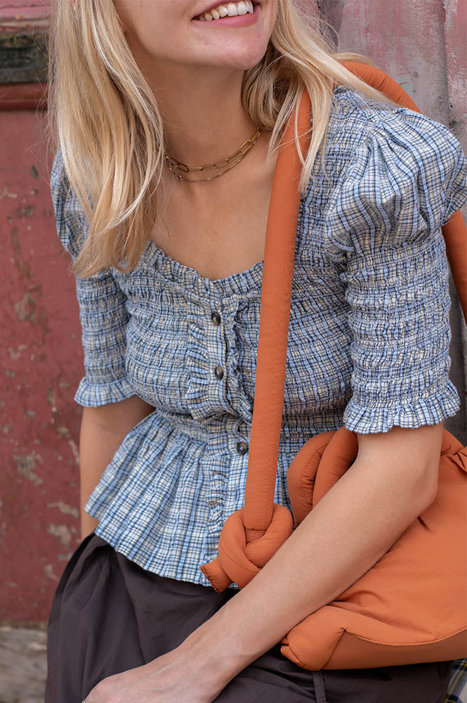 Damson Madder Mansi Shirred Cloudy Blouse