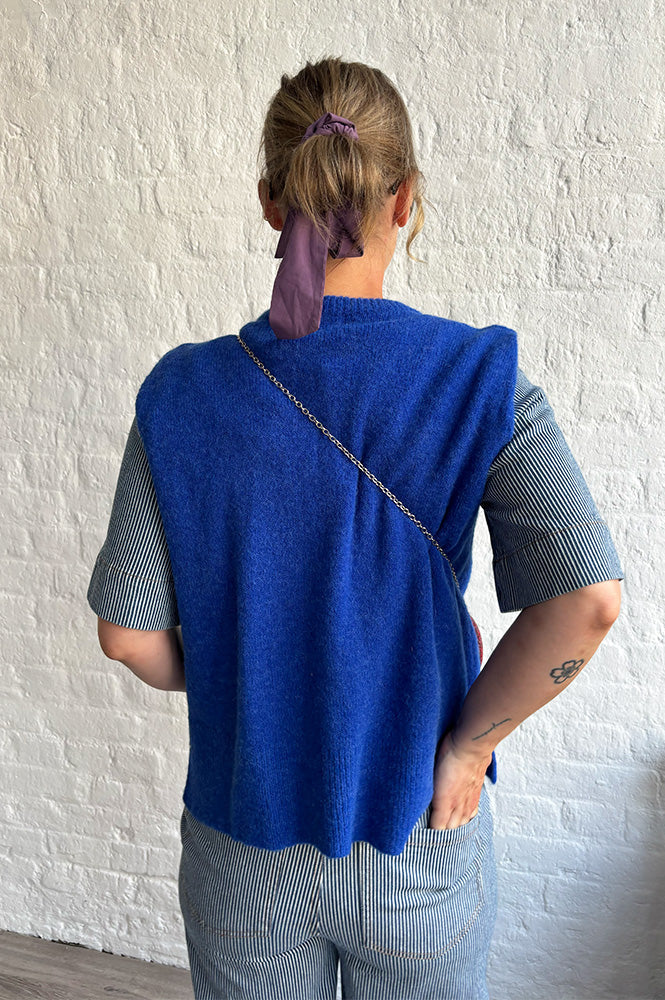 Maison Anje Bestia Royal Blue Sleeveless Jumper