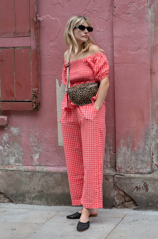 Fika Lea Gingham Ruched Top