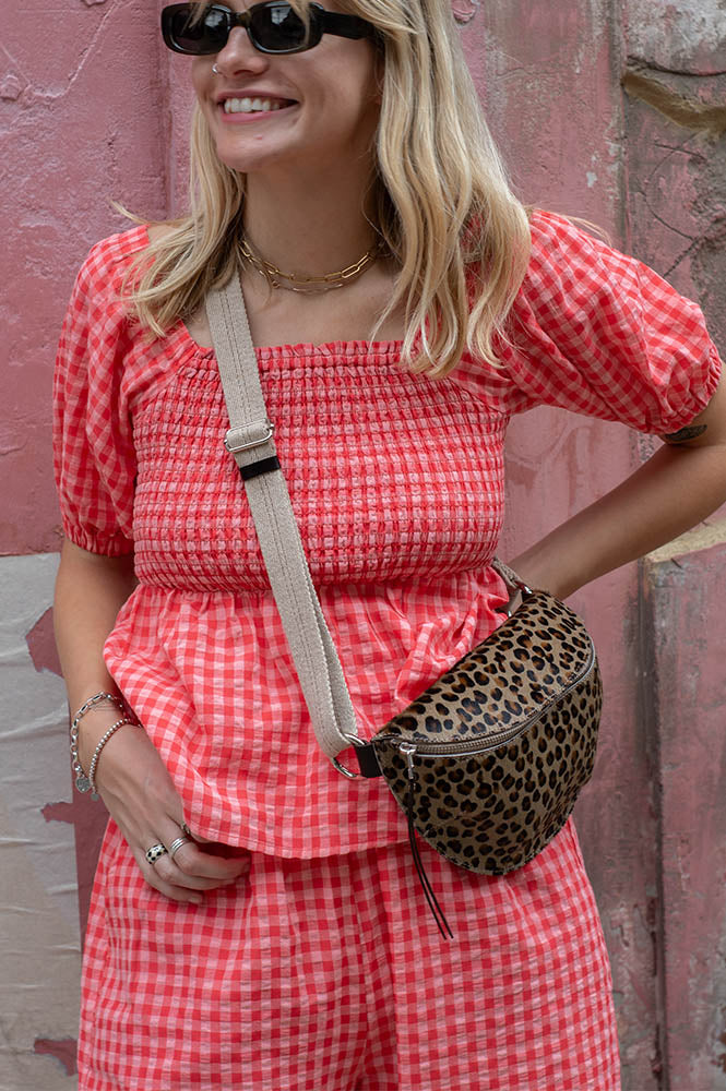 Fika Lea Gingham Ruched Top
