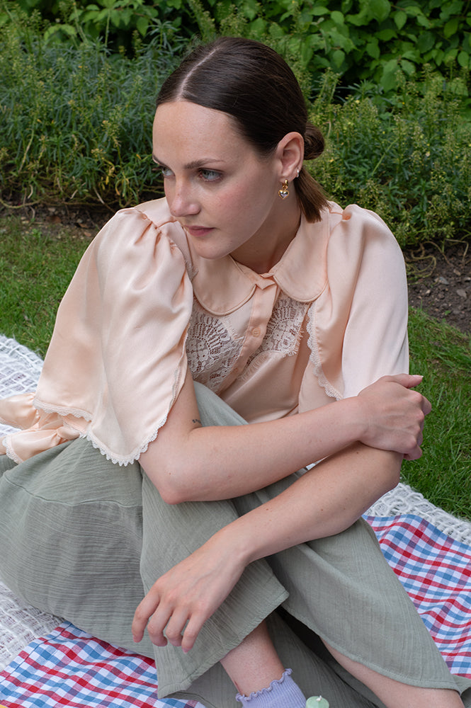 Stella Nova Delicate Pale Pink Lace Shirt