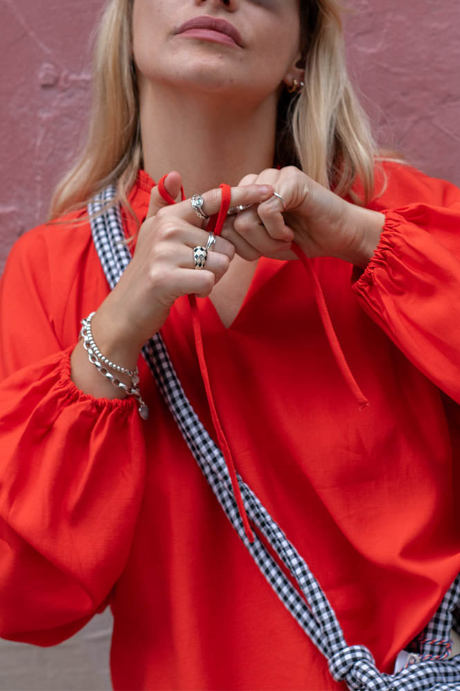 ICHI Karla Fiery Red Blouse