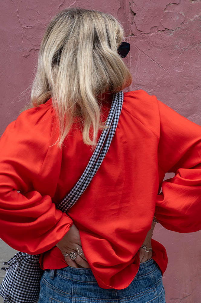 ICHI Karla Fiery Red Blouse