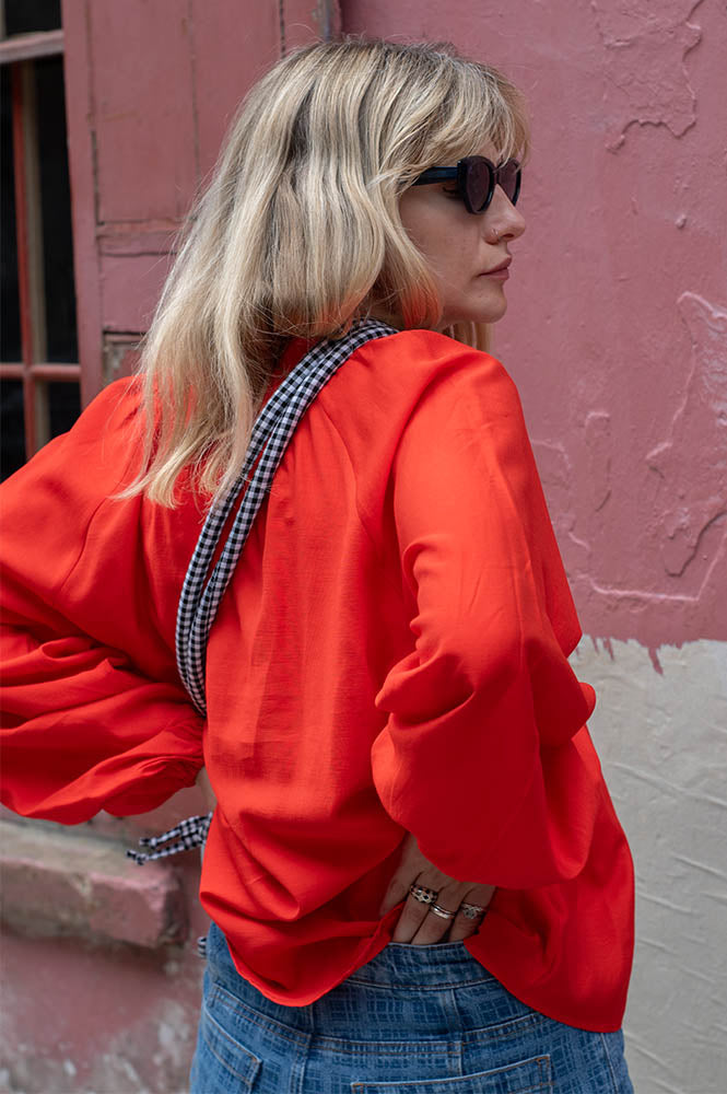 ICHI Karla Fiery Red Blouse