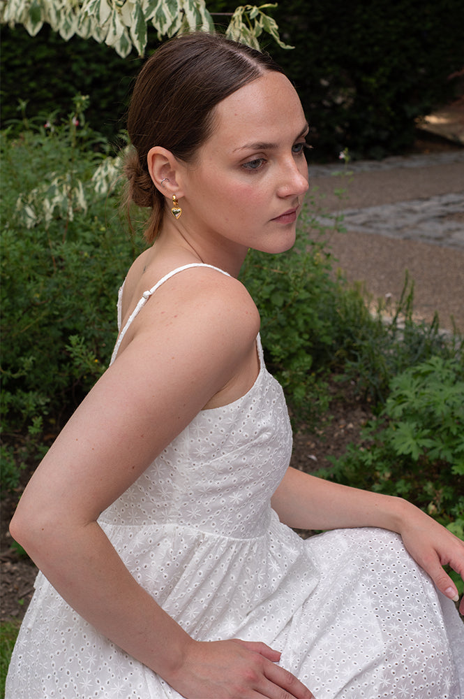 Fika Dane White Broderie Anglaise Midi Dress