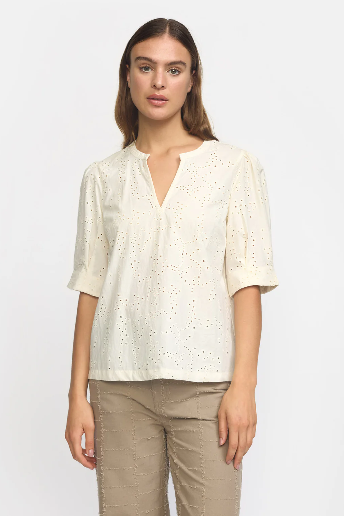 Esmé Studios Leo Buttercream Blouse