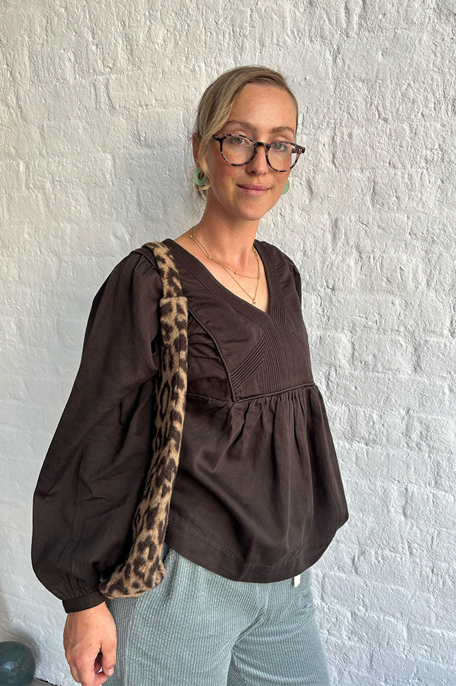 Leon & Harper Corry Mocha Cord Blouse