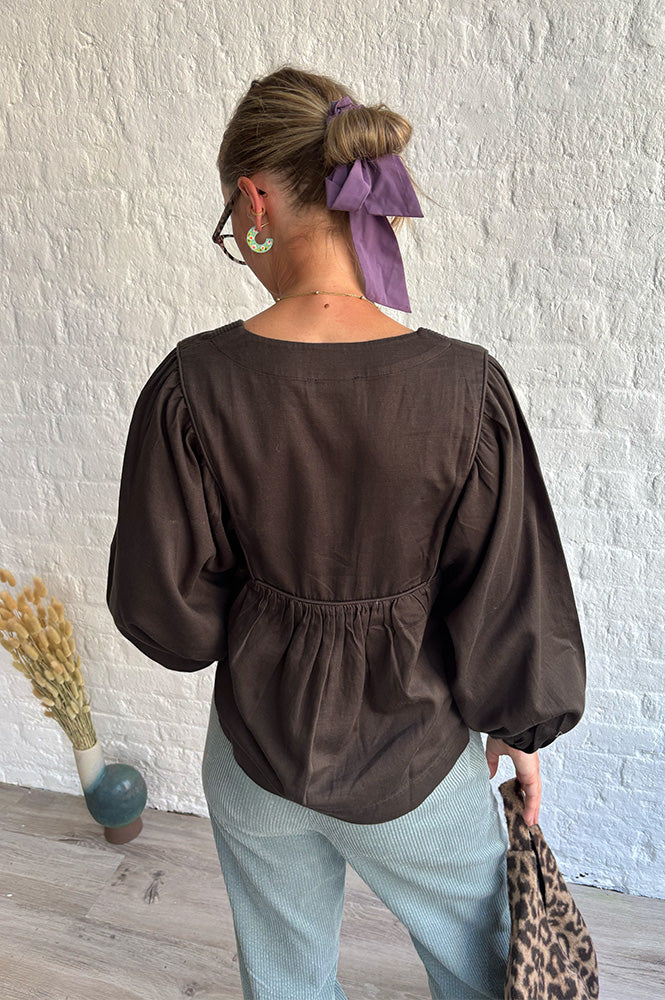 Leon & Harper Corry Mocha Cord Blouse