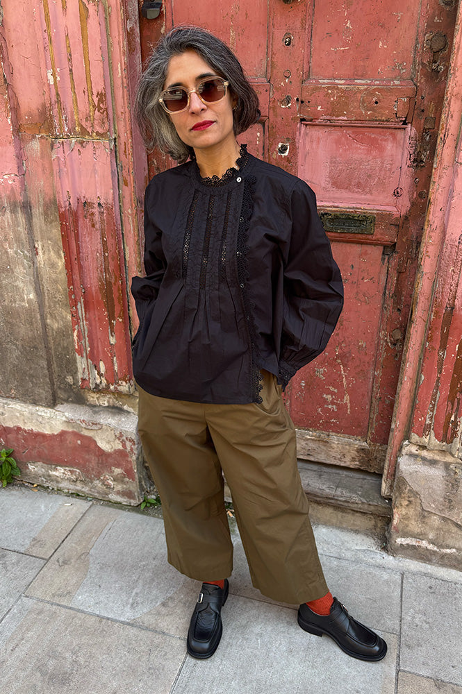 Louise Misha Agathe Black Blouse