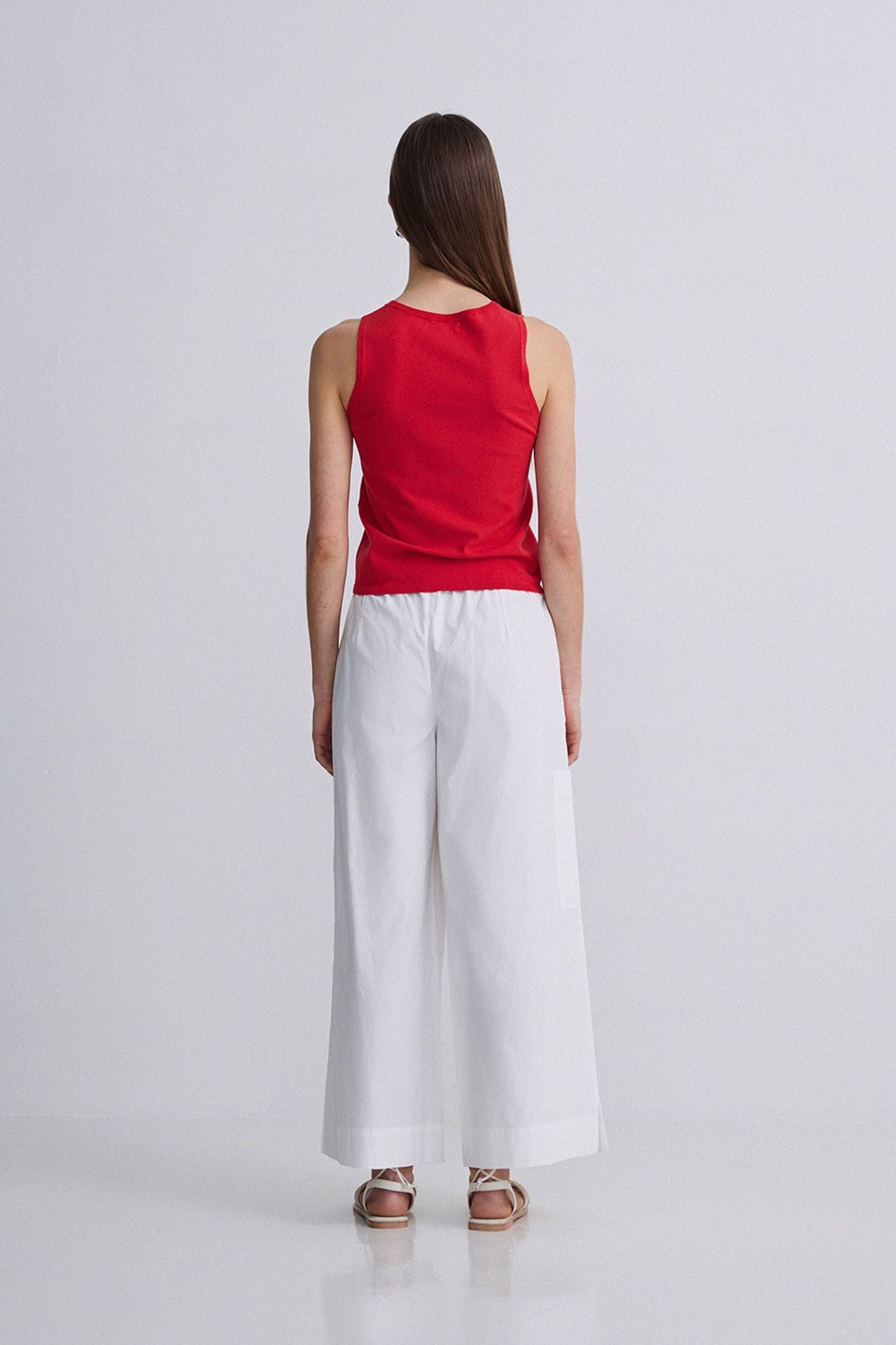 Yerse Red Ribbed Top
