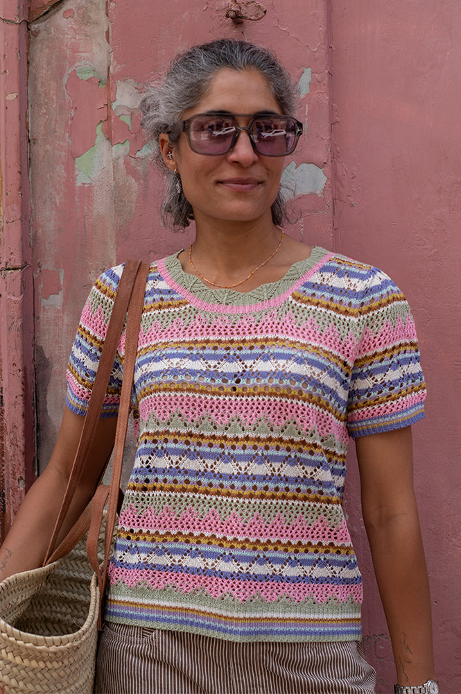 Compania Fantastica Striped Knit Top