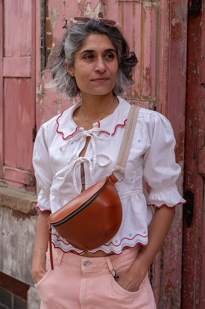 Seventy + Mochi Ana Tie Front White Blouse