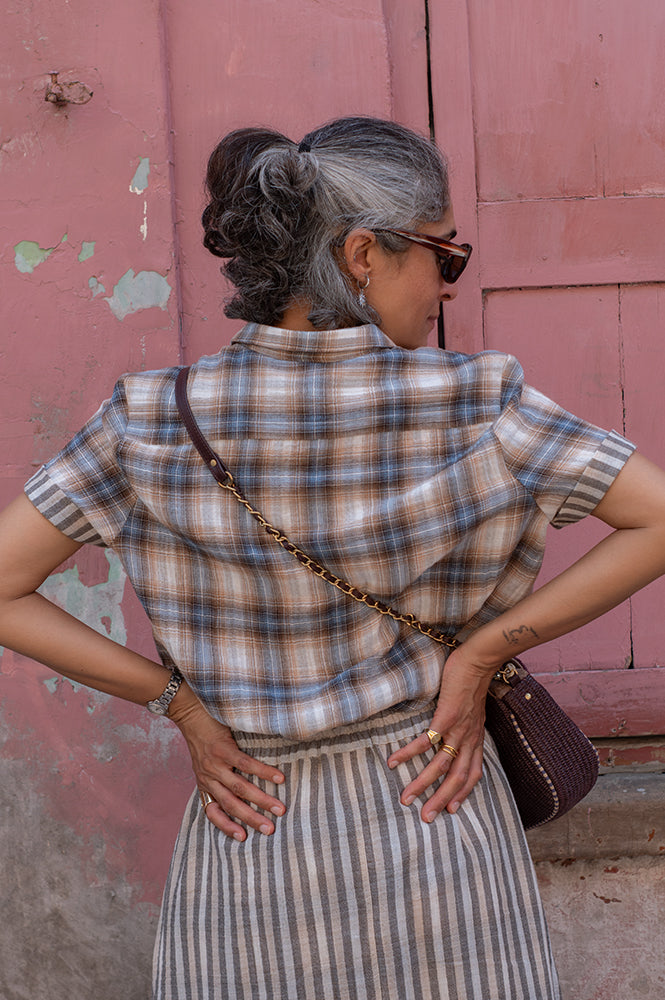 Project AJ117 Messa Indigo Check Shirt