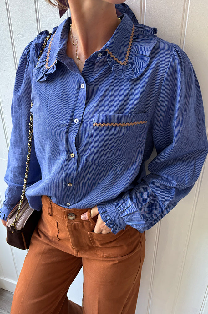 Emile Et Ida Cassandre Khadi Blue Stripe Blouse