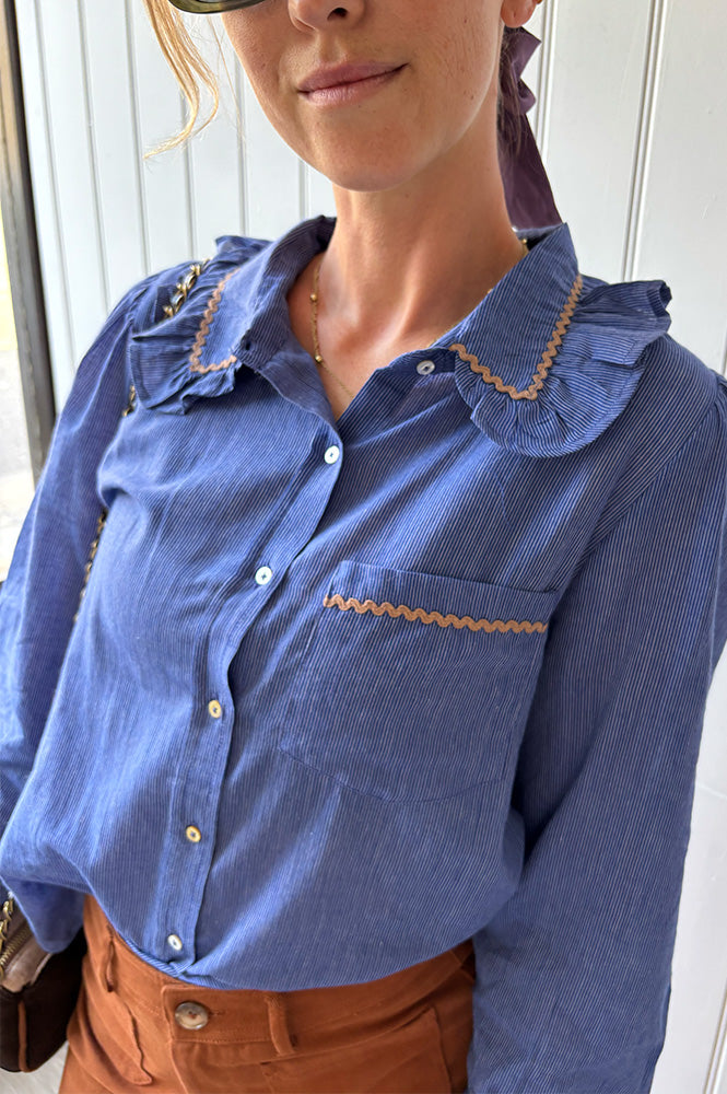 Emile Et Ida Cassandre Khadi Blue Stripe Blouse