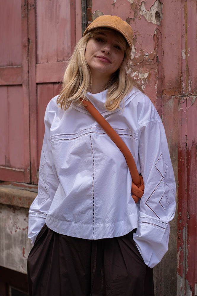 Soeur Guillemette White Embroidered Blouse