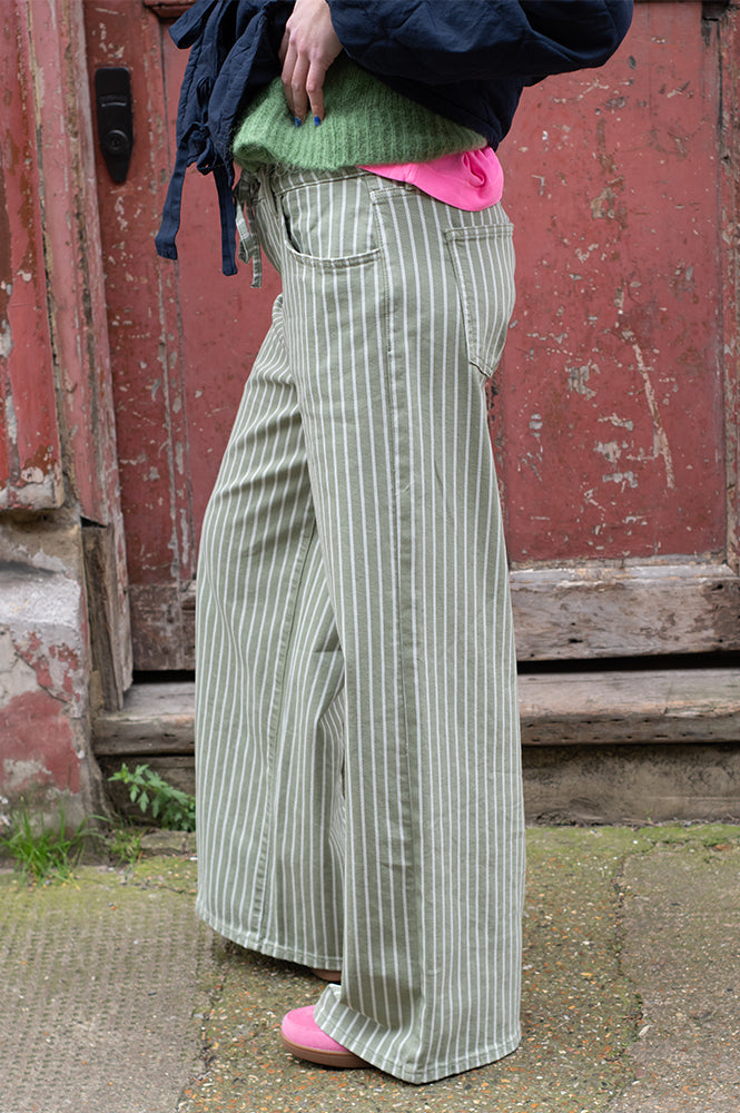 Seventy + Mochi Blake Vintage Moss Stripe Jeans