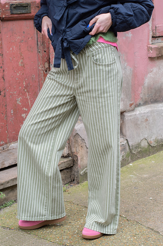 Seventy + Mochi Blake Vintage Moss Stripe Jeans