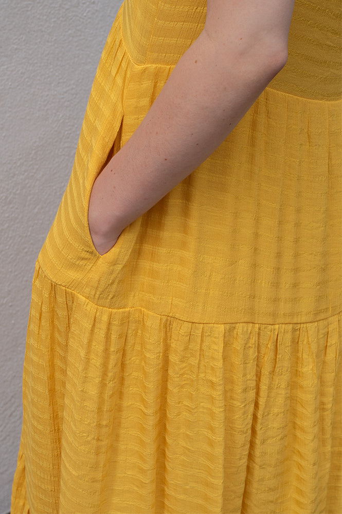 Compania Fantastica Flowing Yellow Midi Dress