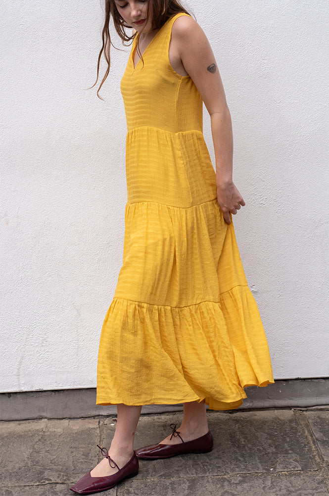 Compania Fantastica Flowing Yellow Midi Dress