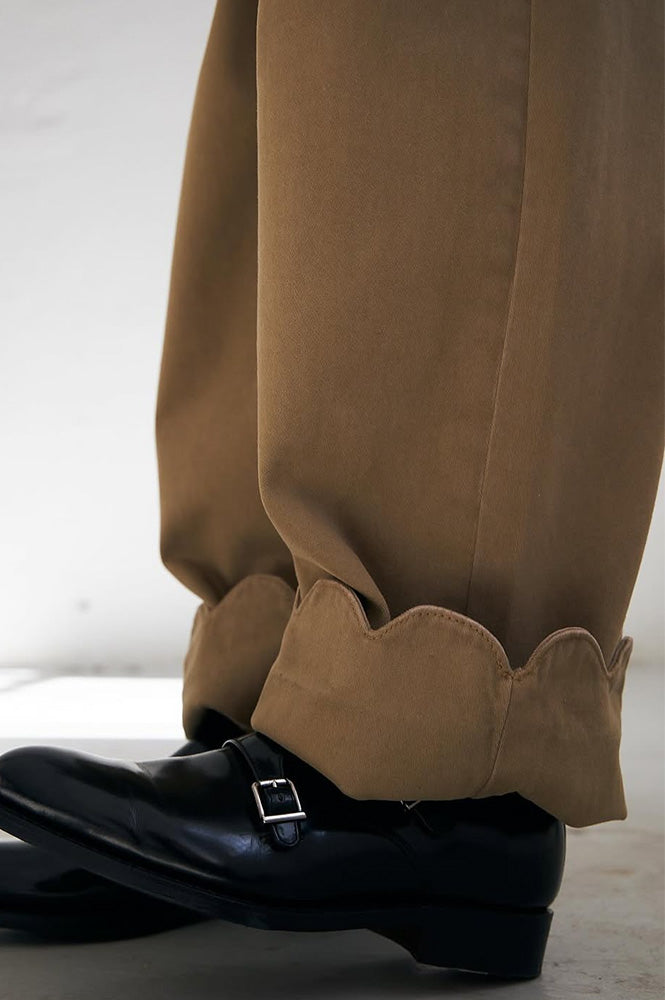 Stella Nova Dark Sand Scalloped Trousers