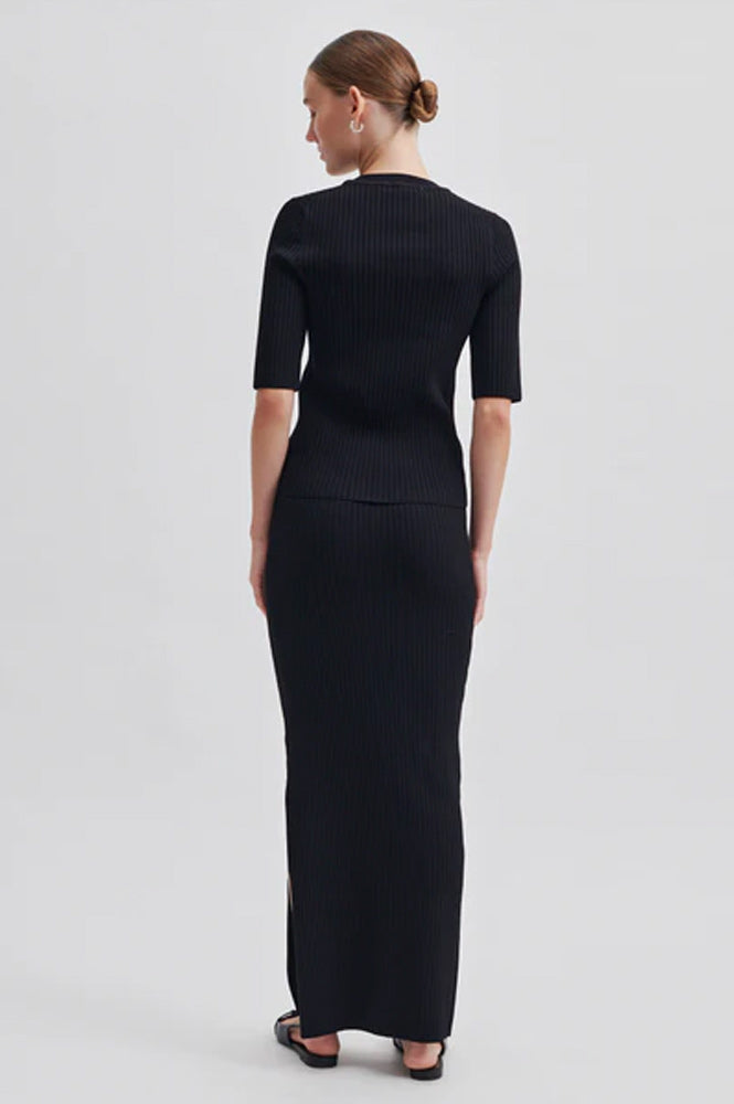 Second Female Mathi Black Knit Skirt