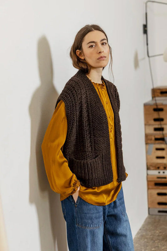 Project AJ117 Susie Chocolate Knit Vest