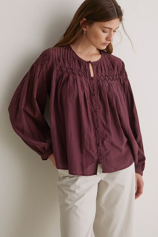 Yerse Sabannah Aubergine Blouse