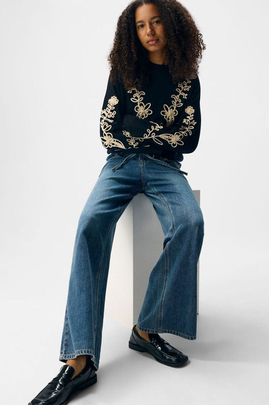 Object Rosie Tie Blue Denim Jeans
