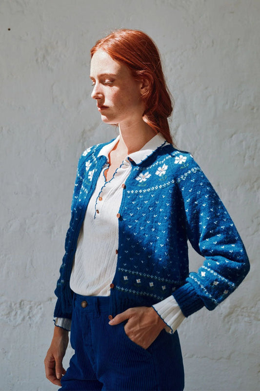 Emile Et Ida Camomille Royal Blue Cardigan