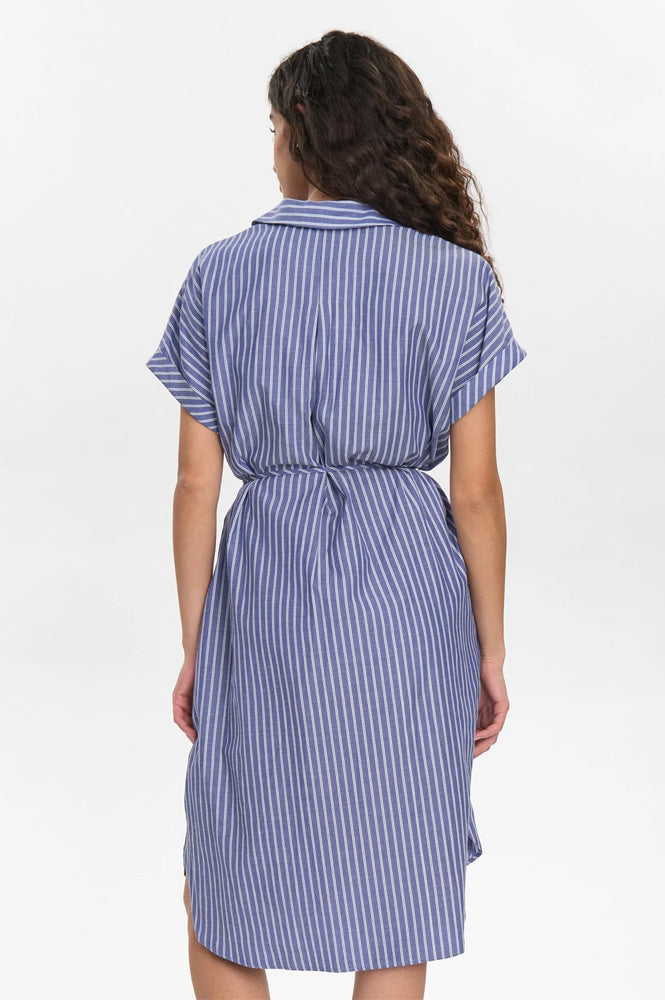 Numph Zally Blueprint Striped Midi Dress