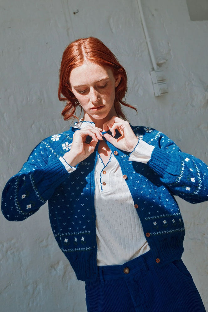 Emile Et Ida Camomille Royal Blue Cardigan