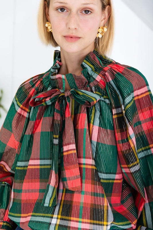 Bonté Harvey Rose And Fir Check Blouse