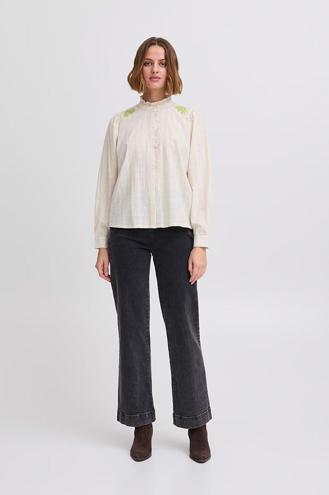 Atelier Reve Sanna Cream Embroidered Blouse