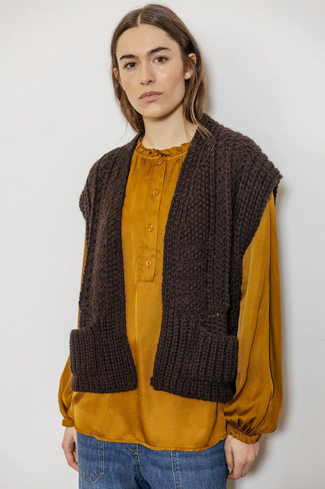 Project AJ117 Susie Chocolate Knit Vest