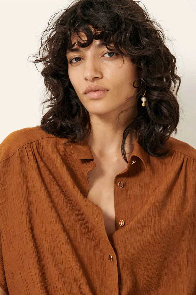 Sessùn Alfassa Caramel Tie Shirt