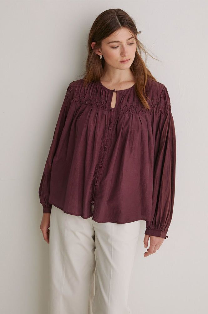Yerse Sabannah Aubergine Blouse
