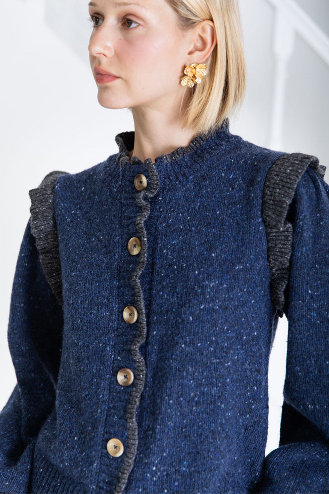 Bonté Delphine Navy Knit Jacket