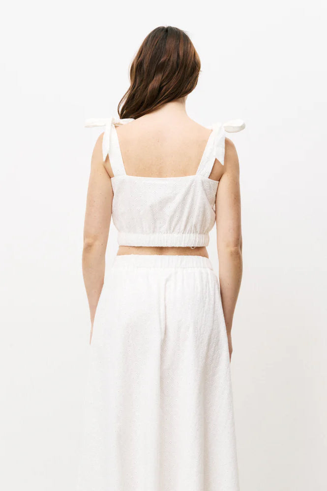 FRNCH Nahid White Bow Top