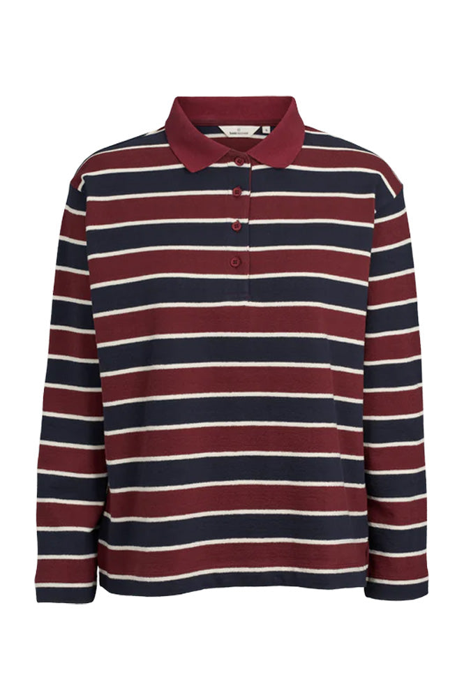 Basic Apparel Anelli Bordeaux And Sky Captain Polo Top