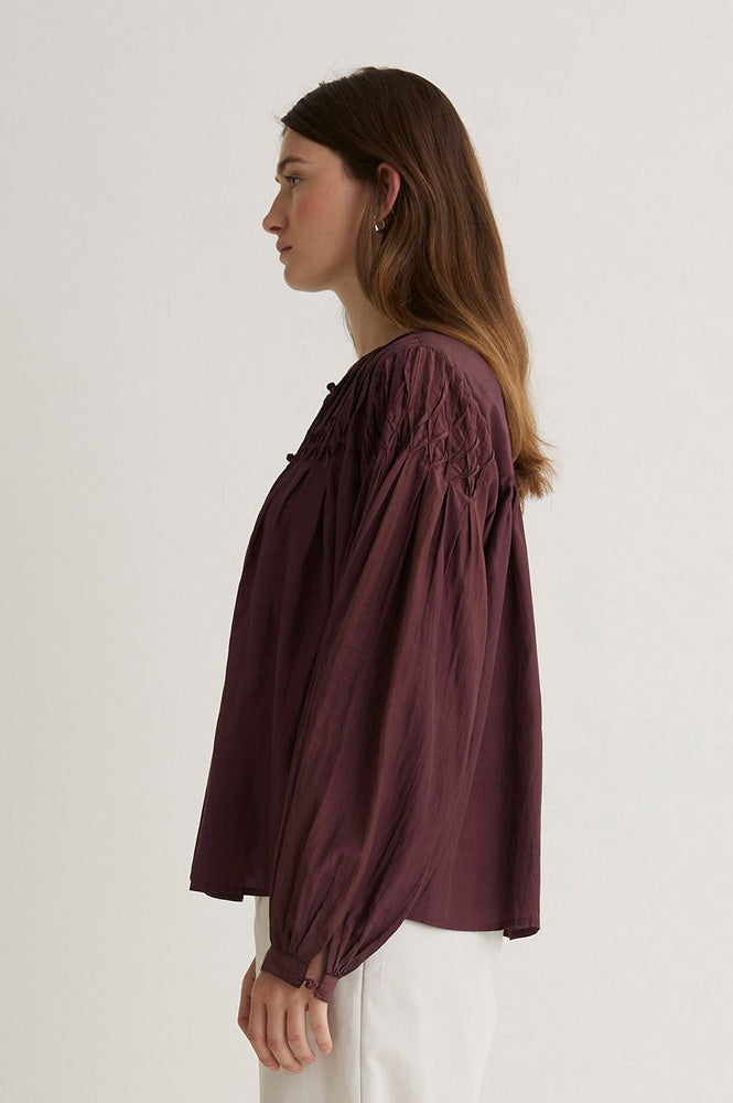Yerse Sabannah Aubergine Blouse